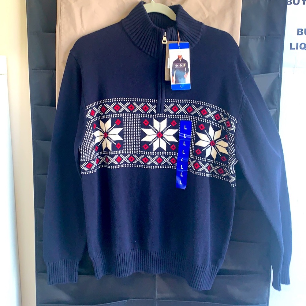 Men’s large blue weatherproof Christmas sweater